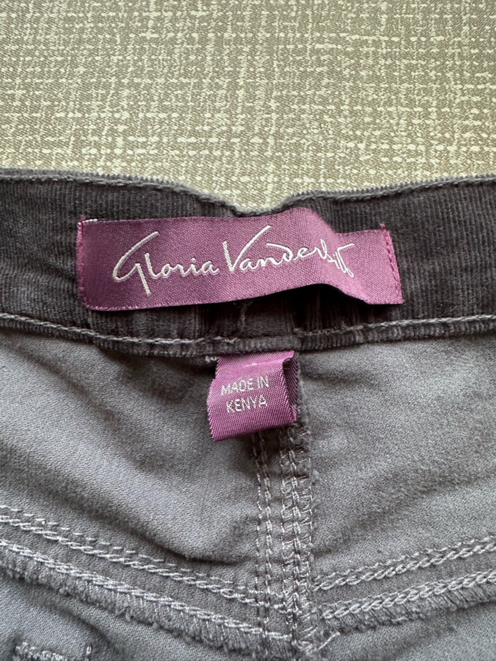 Gloria Vanderbilt Amanda Corduroy Pants Women's 16 Gray Classic Fit Straight NWT - Picture 5 of 14